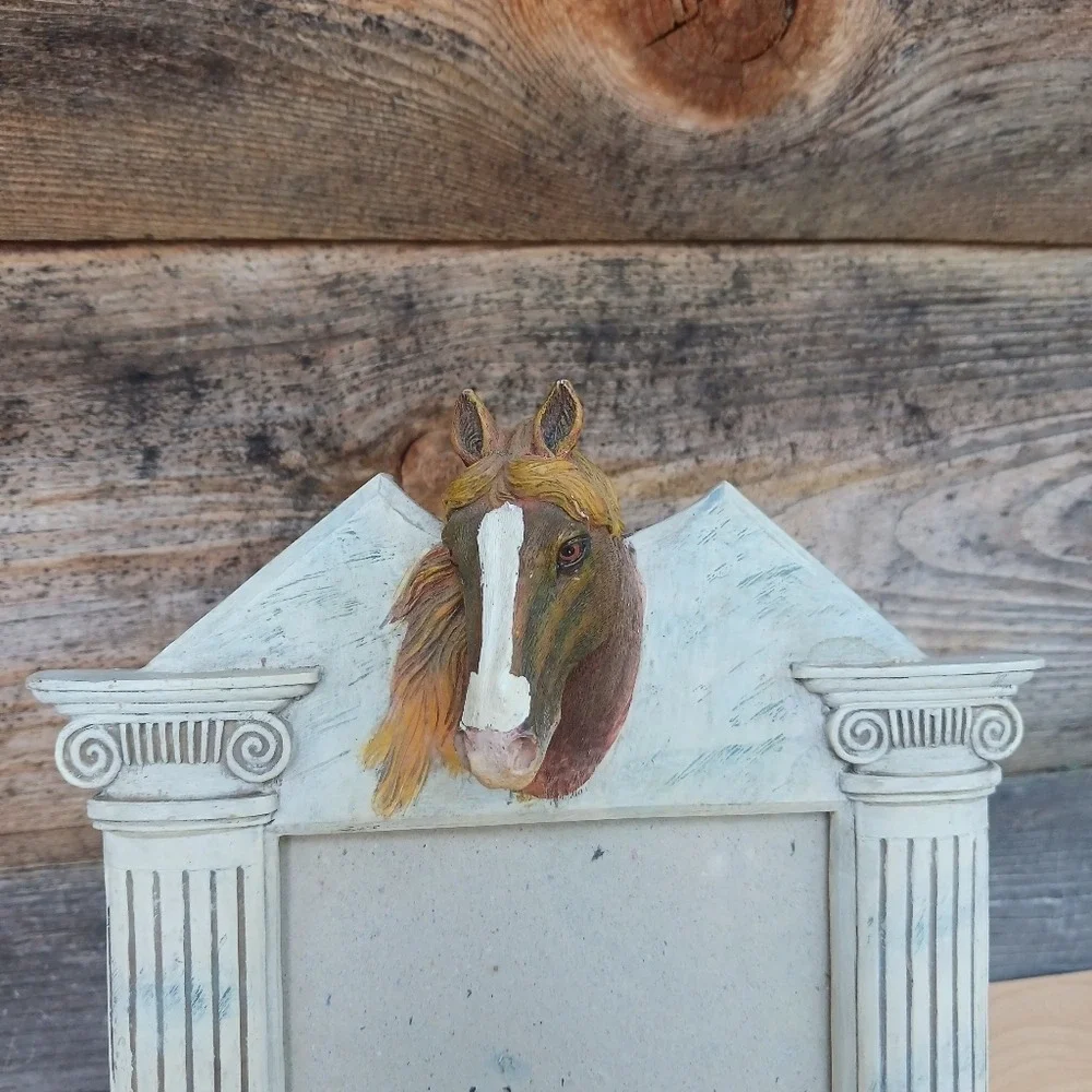 Equestrian Horse Head Column White Grey Photo‎ Frame 4x6